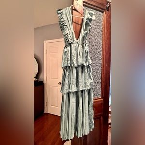 NWT Turquoise Tiered Maxi Dress Sz M